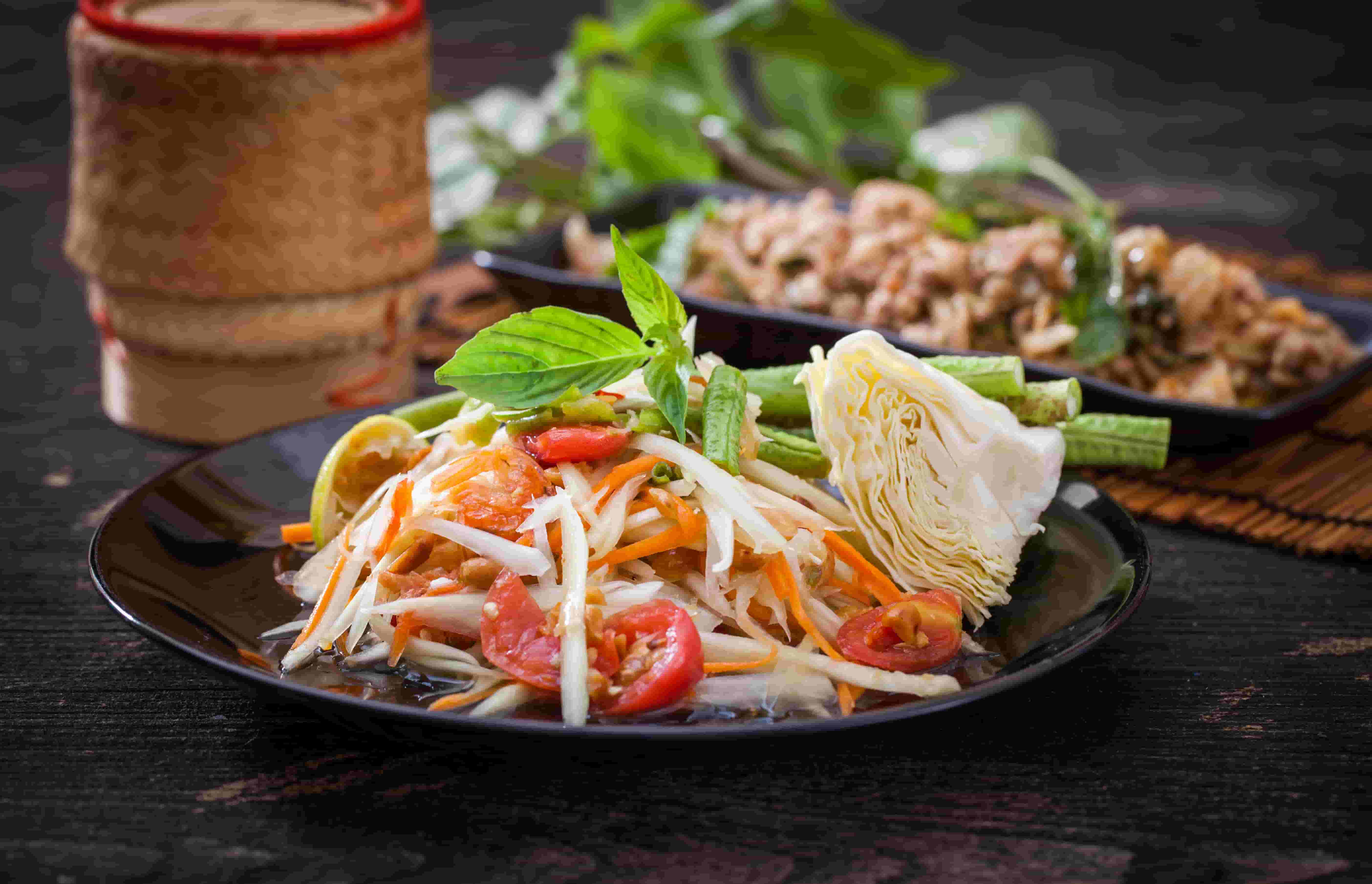 Delicious Thai cuisine food selection
